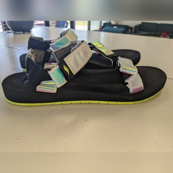 GENTLY WORN KEDS IRIDESCENT VELCRO STRAP SANDALS - Picture 3 of 11